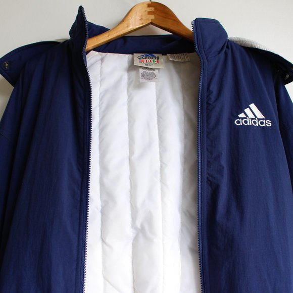 Vintage Adidas Blue Color Block Winter Jacket - Picture 12 of 14